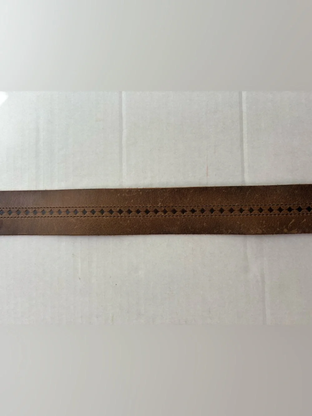 Lucky Brand Brown Wide Leather Belt Square Brass Buckle - Size 32 BK M0201